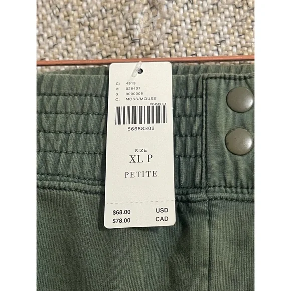 Anthropologie Army Green “Moss” Snap Waist Joggers NWT Size XLP - Picture 9 of 12
